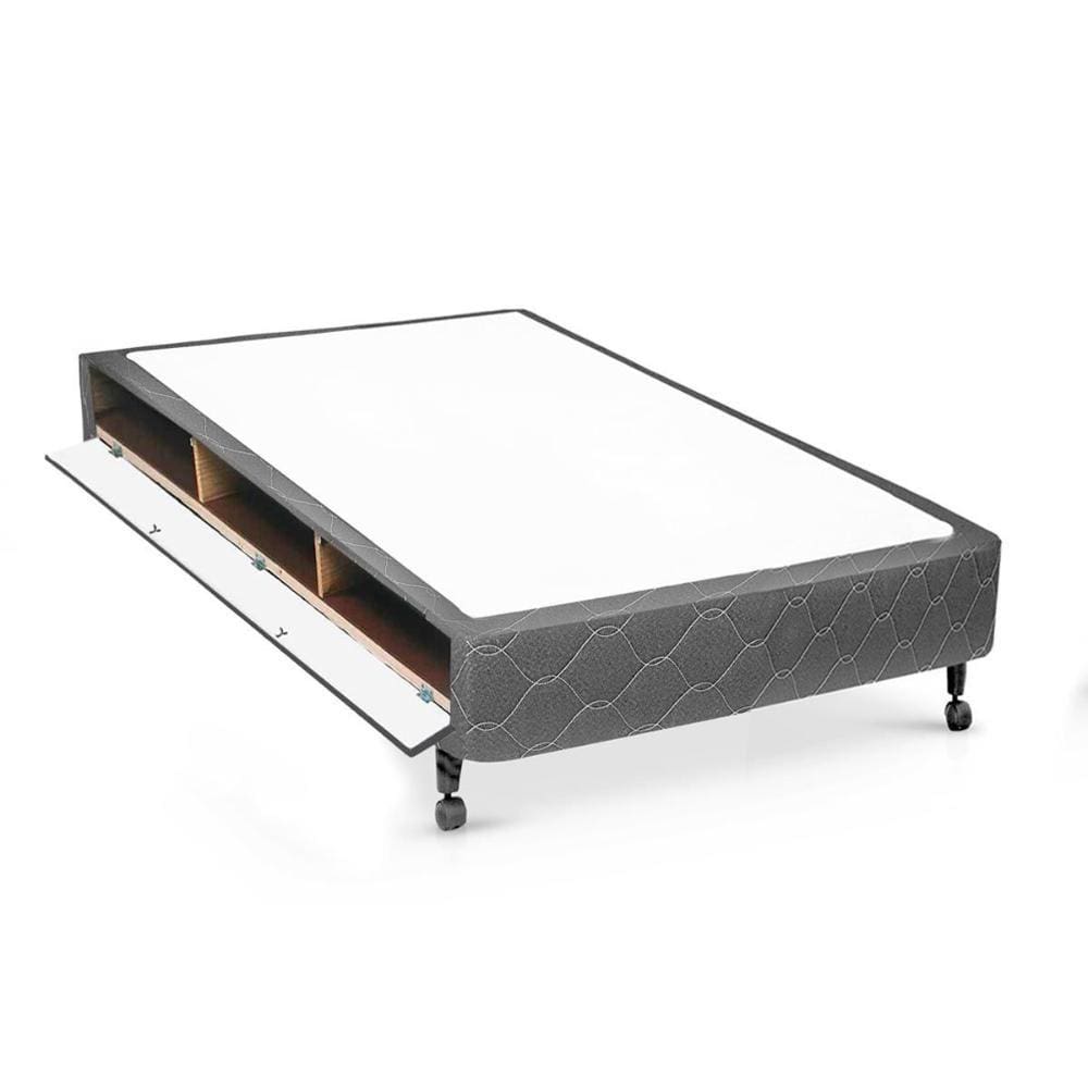Cama Box Closet Solteiro Poli Tecido Gray (78x188x27) - Castor