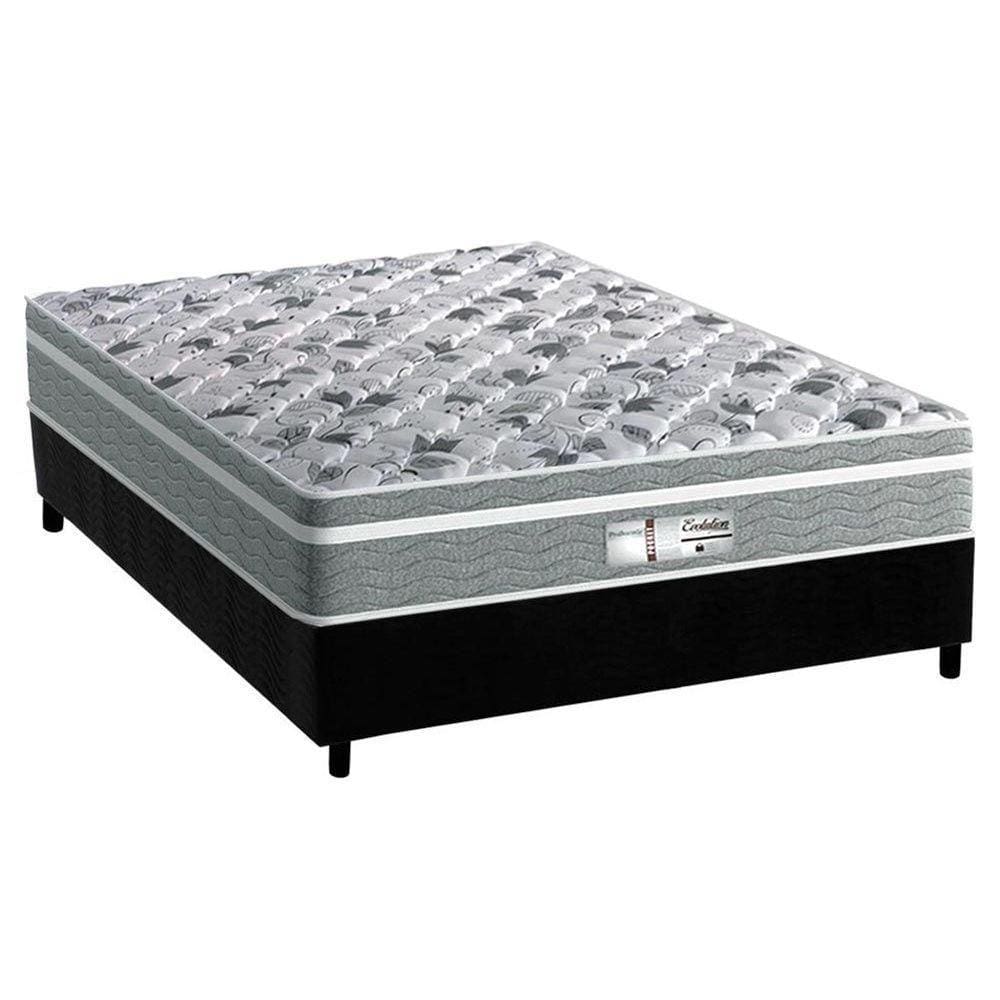 Cama Box Casal: Colchão Molas Probel MasterPocket Ensacadas Evolution + Base CRC Suede Black(138x188)