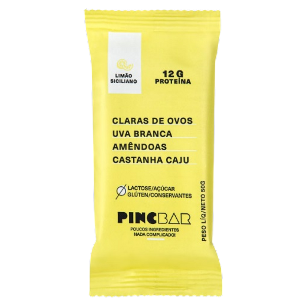 Kit 6X: Barra de Proteína Limão Siciliano Sem Açúcar Pincbar 50g