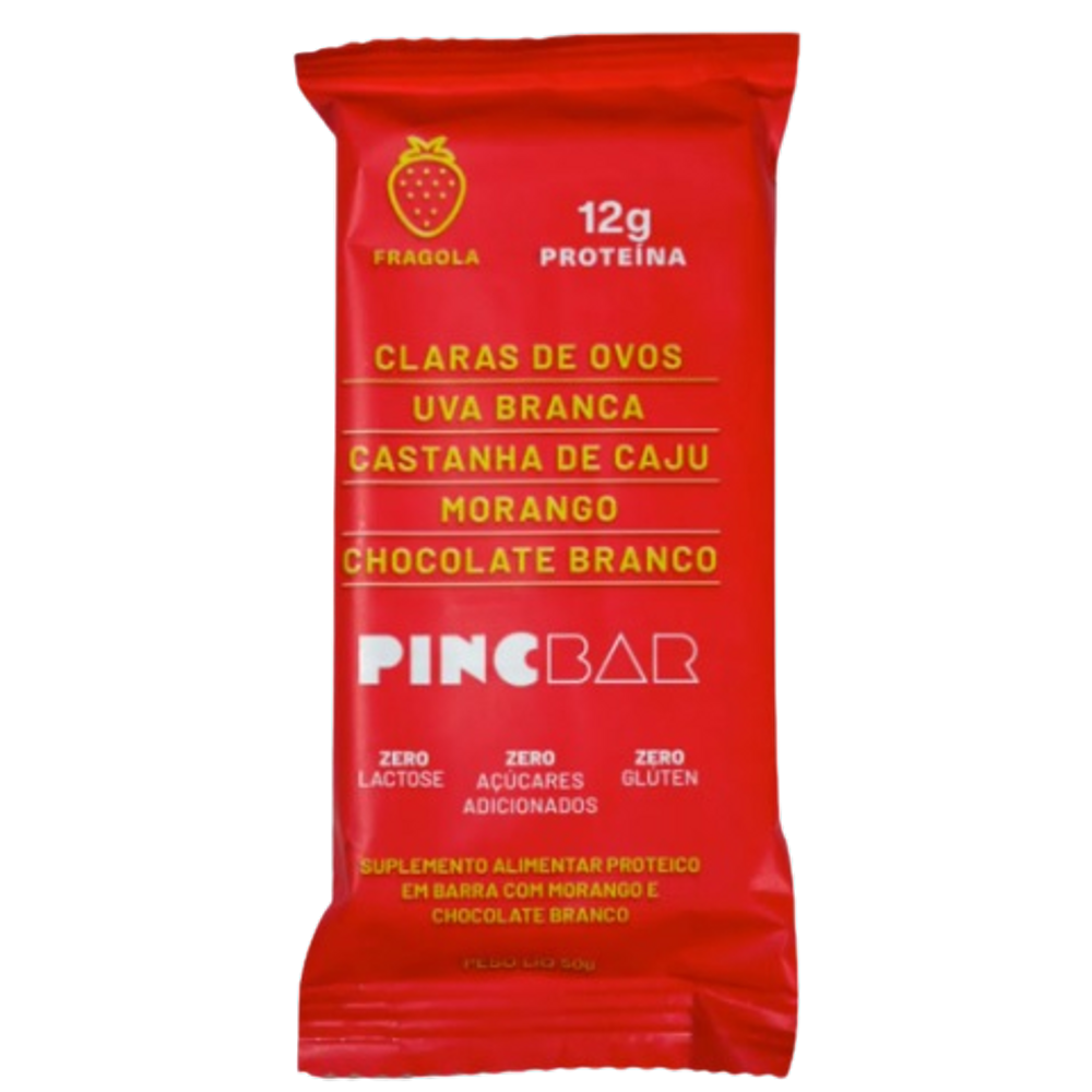 Kit 6X: Barra de Proteína Fragola Sem Açúcar Pincbar 50g