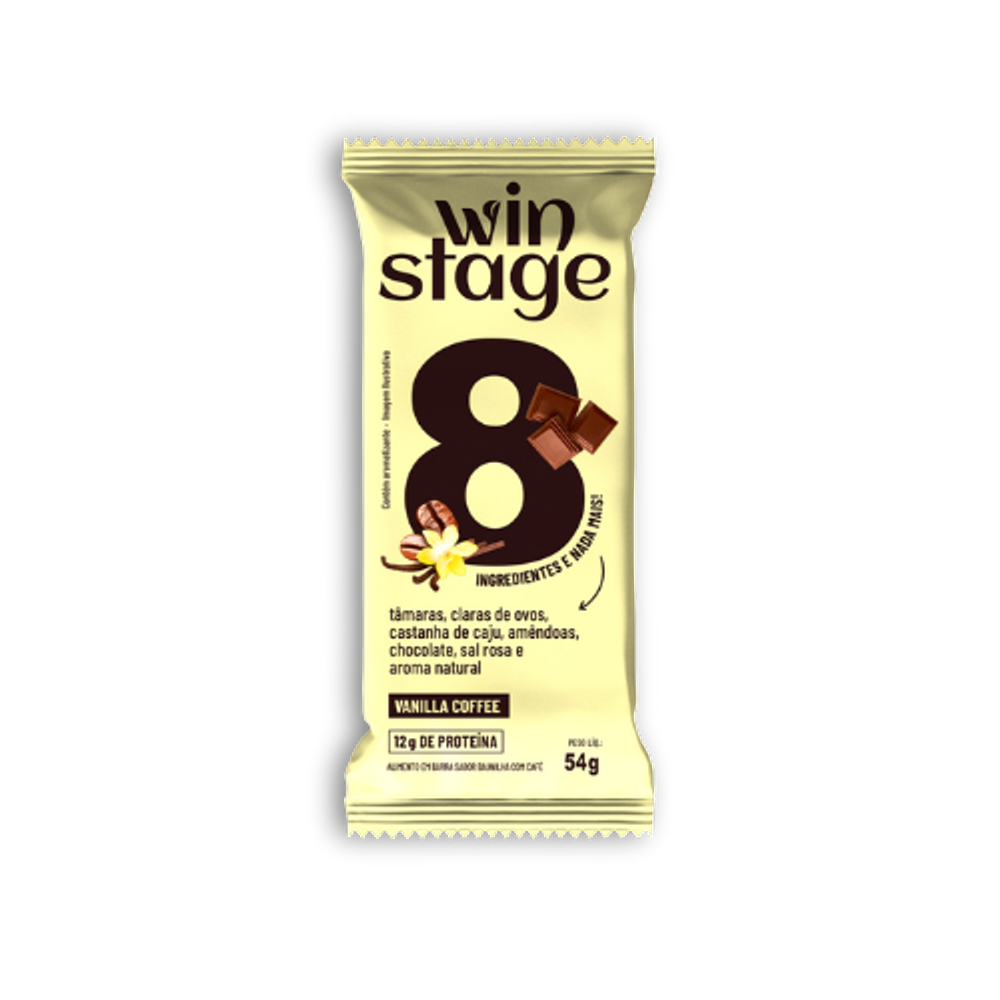 Kit 2X: Barra Proteína Vanilla Coffee S/ Açúcar WinStage 54g
