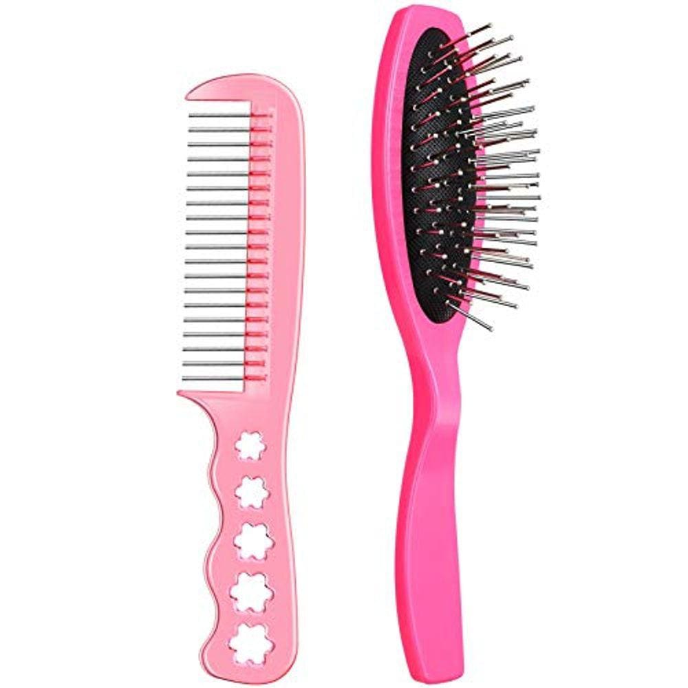 YoungJoy 2 Pcs Boneca Hairbrush Boneca Peruca Escova de Cabelo em Rosa para Bonecas de 18 e 14 Polegadas, Compatível com Bonecas Bitty Baby e Outro It