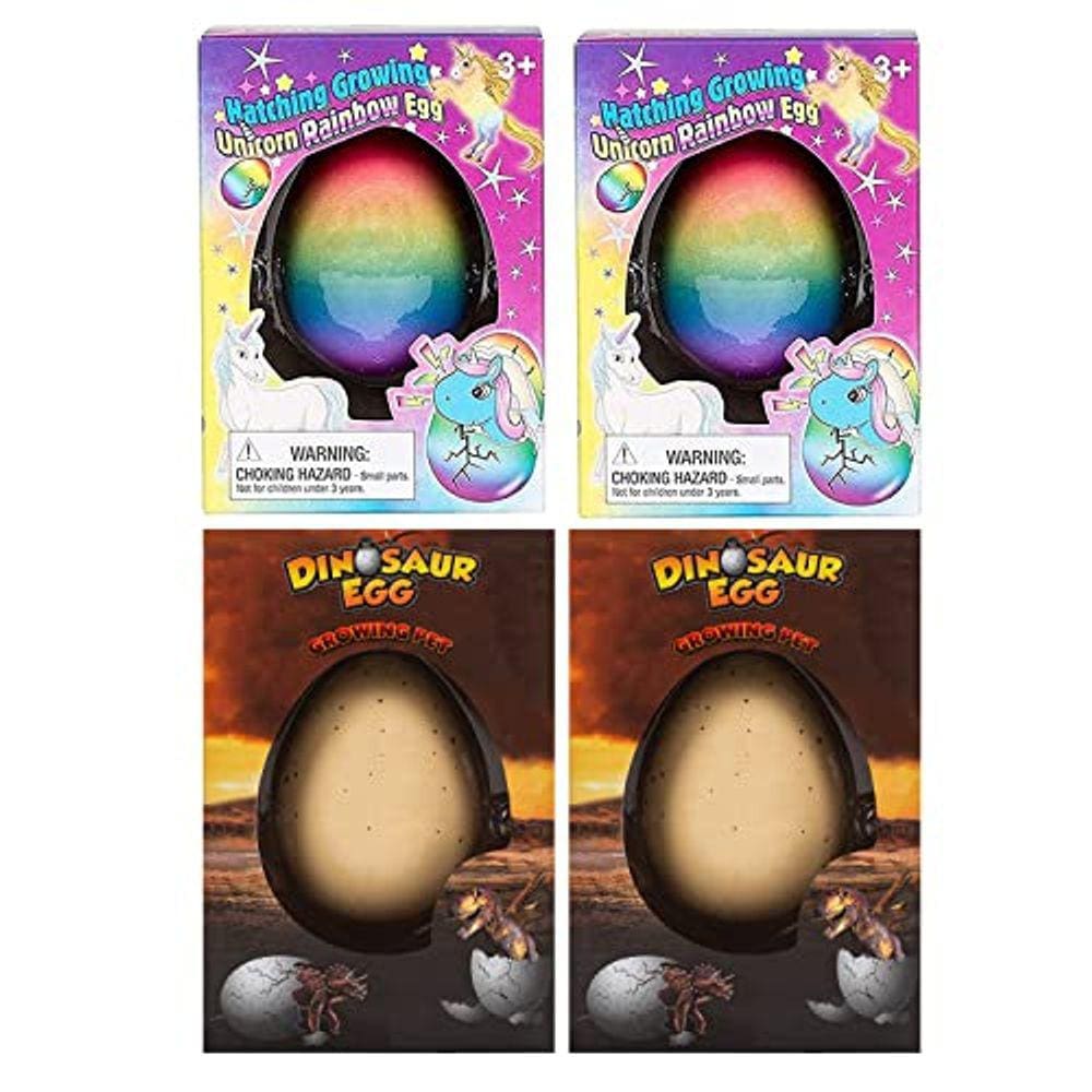 Coleções de Classe Surpresa Crescente Dinossauro e Unicórnio Hatch Egg Kids Novidade Brinquedo - Conjunto de 4 Peças