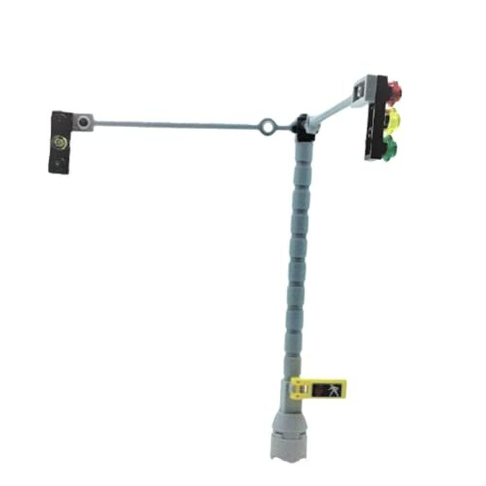 Construindo Tijolos Brinquedos 2 Lane Main Road Semáforo City Town Village Downtown Corner Street Avenue Semáforo Playset para Crianças Idades 4+ Plás