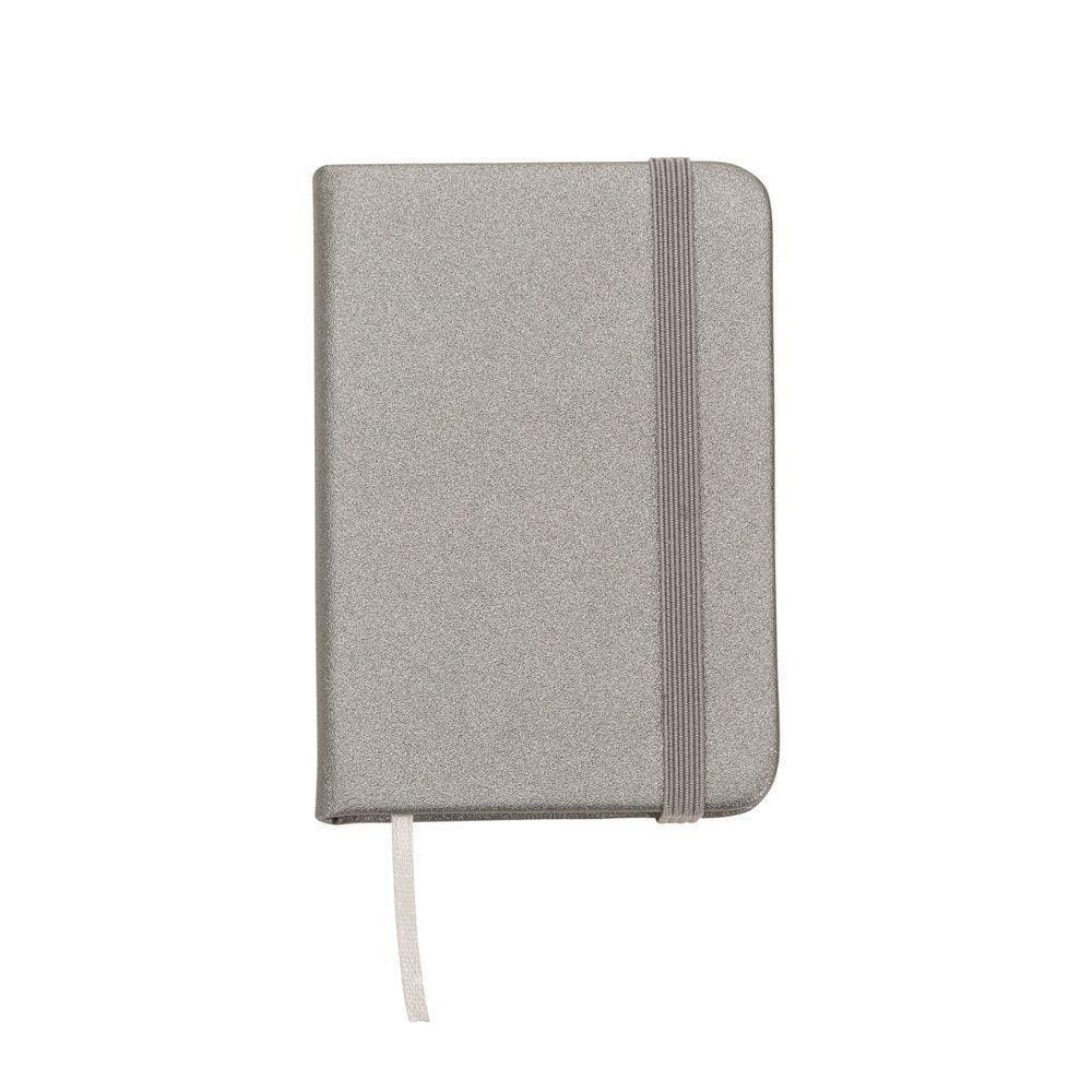 Caderneta Tipo Moleskine Bolso Anotações Lisa Prata