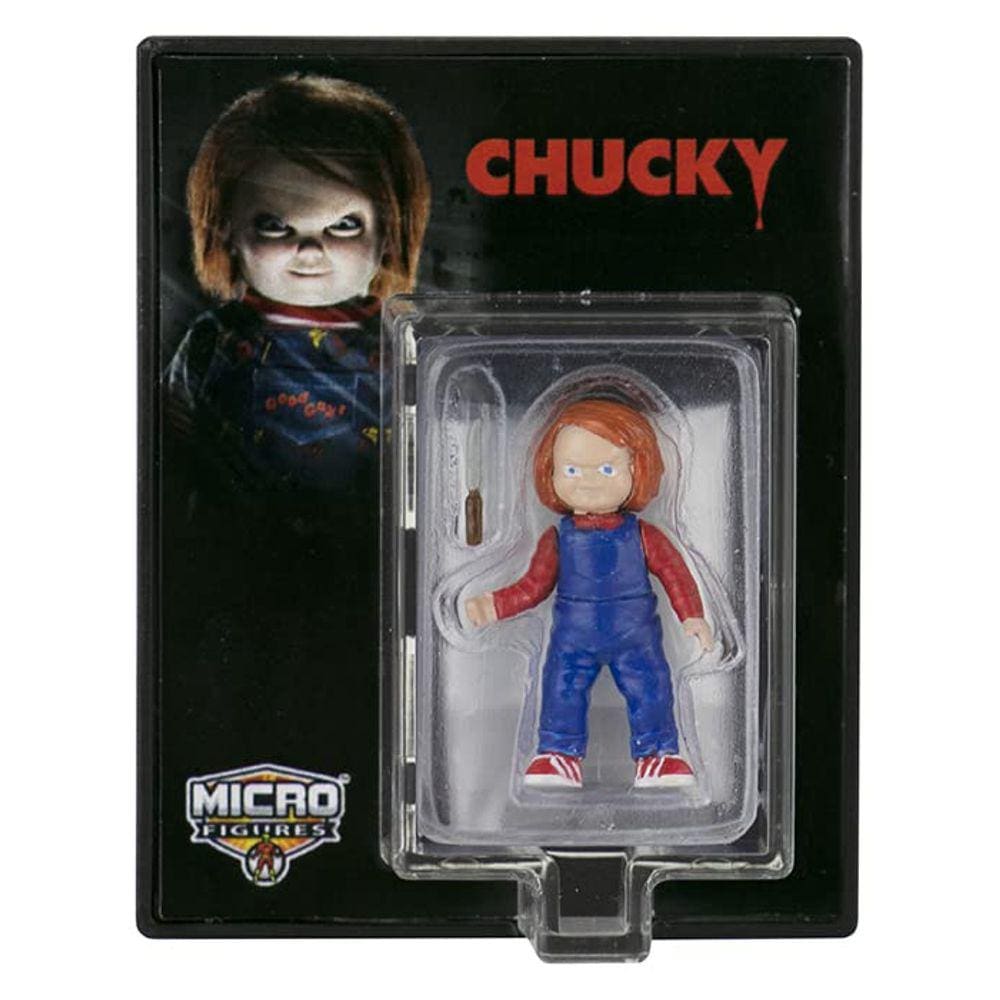 As menores microfiguras de terror universal do mundo, a Série 1 inclui: Hellboy, Chucky e Mike Meyers do Halloween. Colete todos eles! Cada um é vendi
