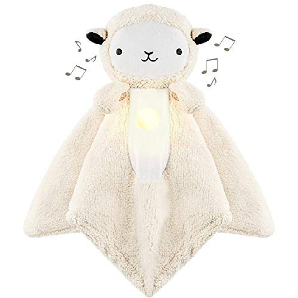 WavHello LoveBub Som e Luz Baby Security Cobertor Lovey, Plush Lullaby Music Player, White Noise Soother & Soft Night Light, Machine Washable - Lou Th