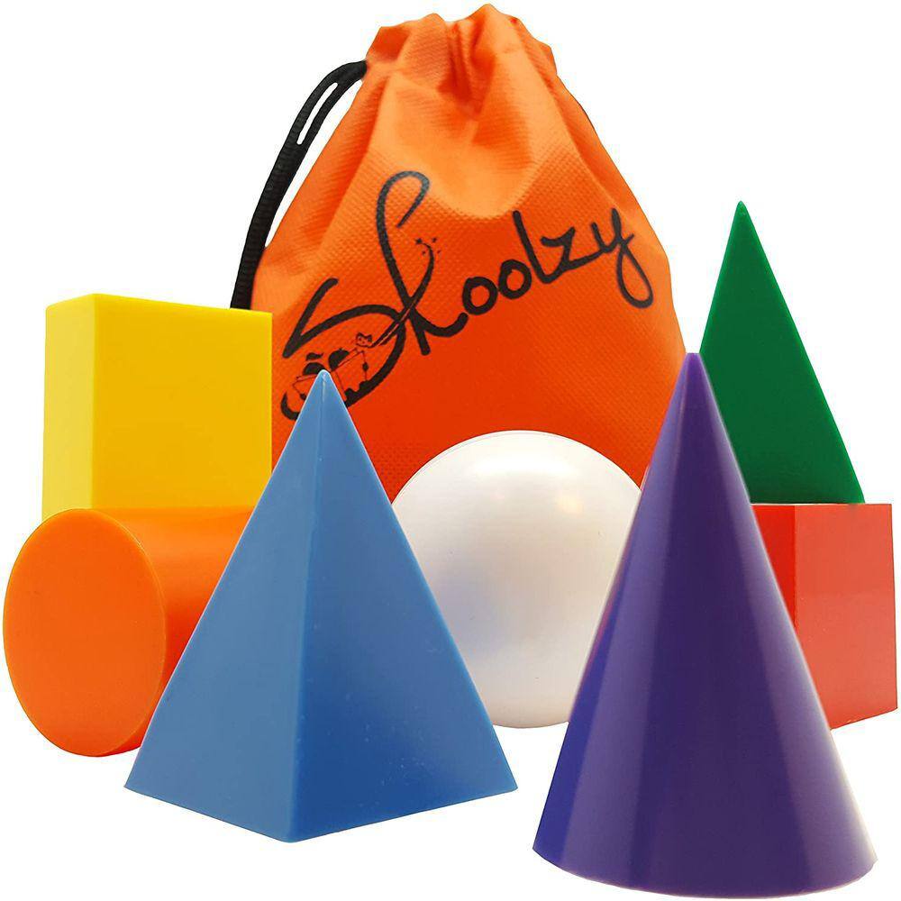 Formas Geométricas Skoolzy Brinquedos Montessori - 7 Jumbo 3D Geometric Solids Pré-Escola Learning Toys - Math Manipulatives Geometry Set Geo Blocks f