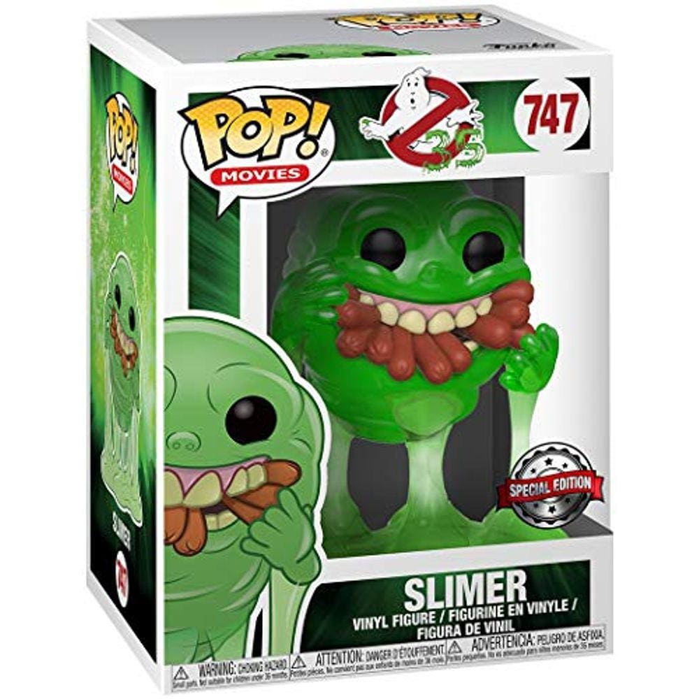 Funko Pop! Filmes: Caça-Fantasmas - Slimer with Hot Dogs (Translucent) Exclusivo