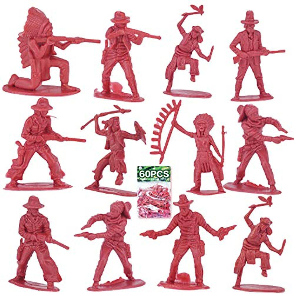 Lynkaye 60 PCS Várias Pose Cowboy Indian Toy Figunes for Kids Children Birthday,Native American Figures, Wild West Cowboy Miniature Kit 144 ct 2inch -
