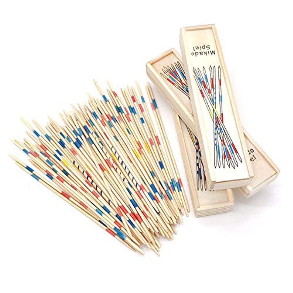 3 Pack Pick Up Sticks, 93pcs Wooden Pick Up Sticks encaixotado com instruções, brinquedos tradicionais de coleta para crianças, jogo de família divert