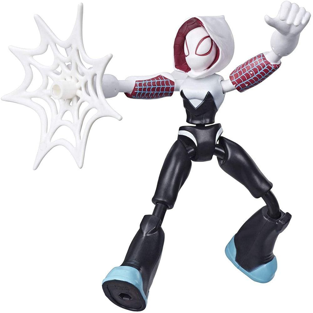 Spider-Man Marvel Bend e Flex Ghost-Spider Action Figure Toy, Figura flexível de 6 polegadas, inclui acessório web, para crianças de 4 anos ou mais