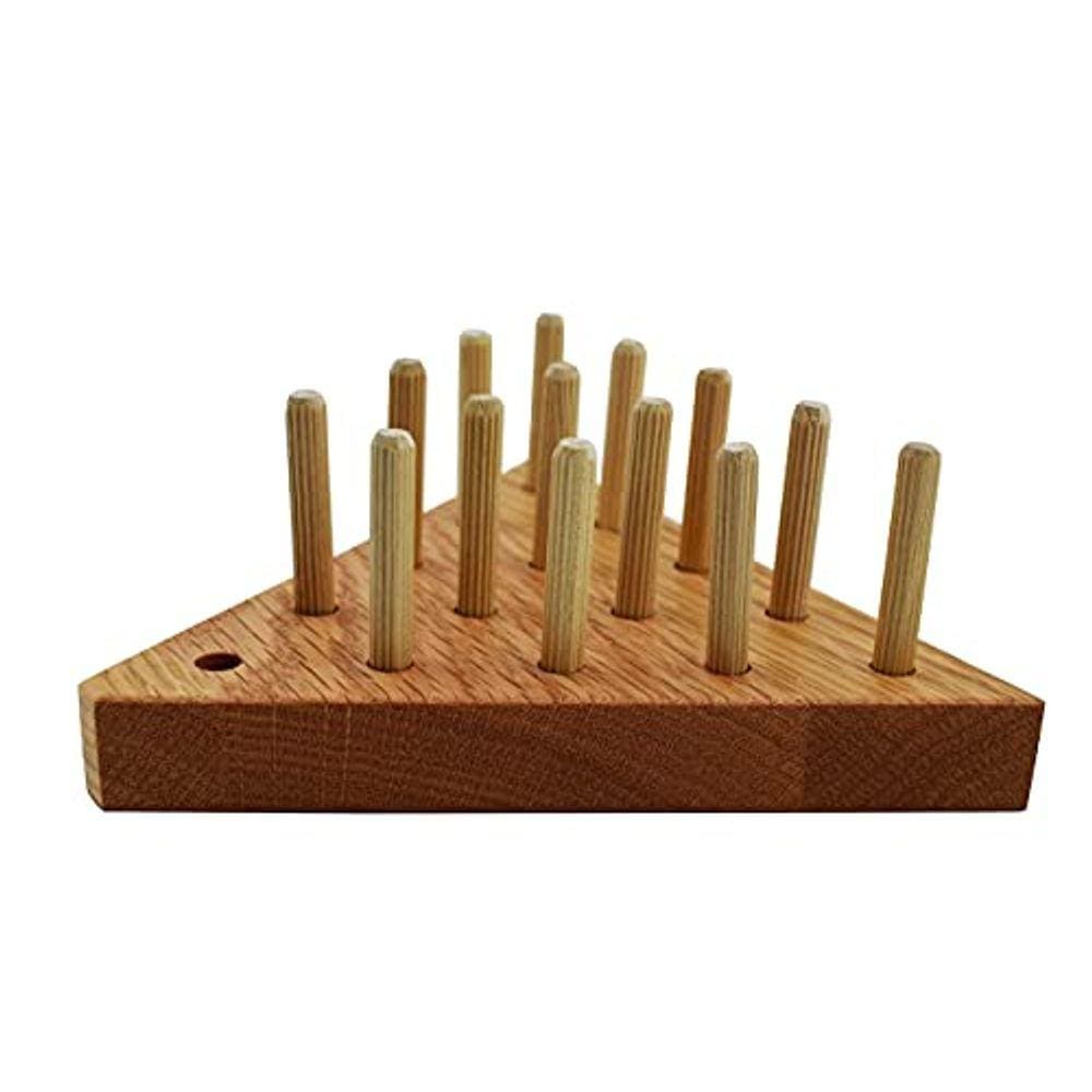 Solid Oak Wooden Peg Game Triângulo Complicado por Cauff