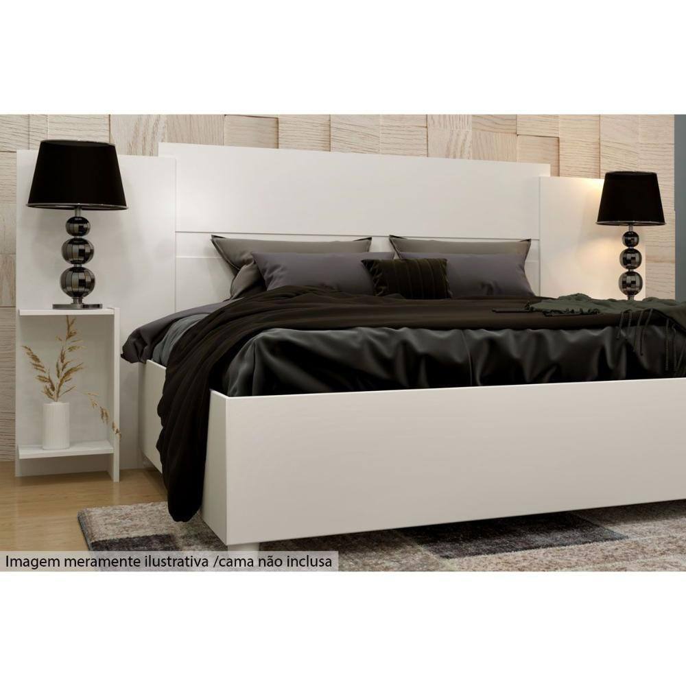 Cabeceira Cama Box Madeirado Arizona Branco/Neve - Tcil Móveis