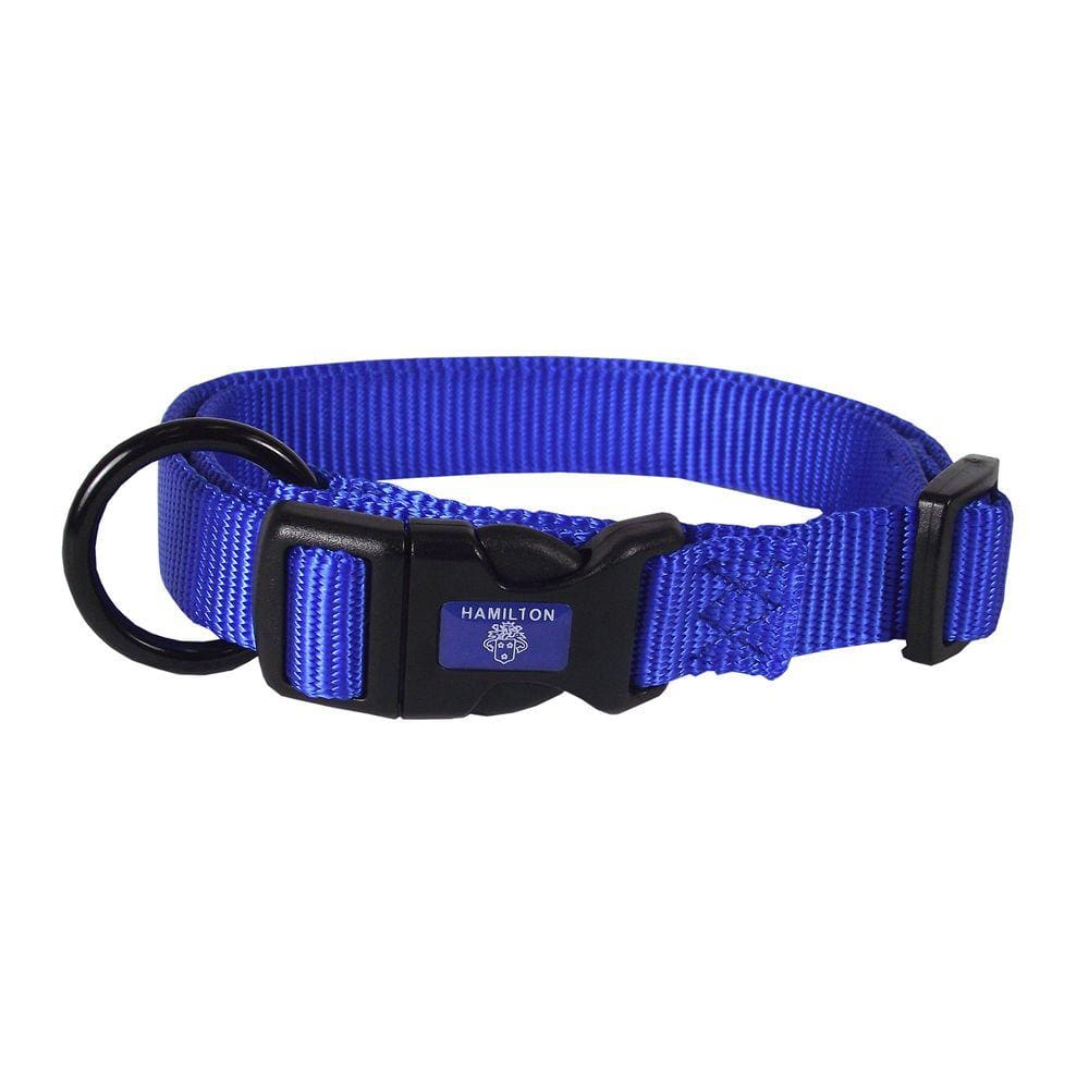 Coleira para cães Hamilton ajustável de nylon azul 2.54x45-66cm