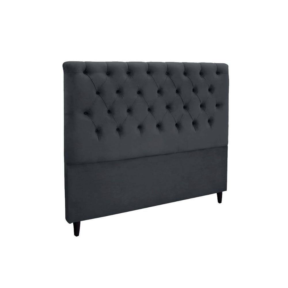 Cabeceira Cama Box Estofada King King Embaixatriz Plus Suede Cinza - Simbal