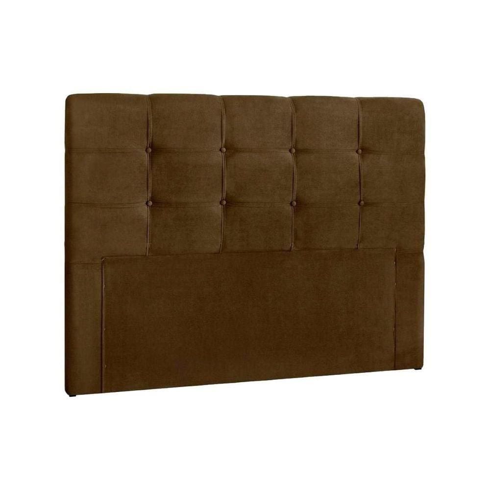Cabeceira Cama Box Estofada Queen Queen Imperatriz Plus Suede Marrom Chocolate - Simbal