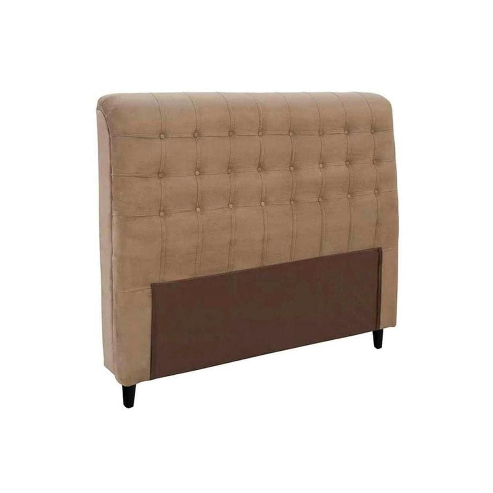 Cabeceira Cama Box Estofada King King Dama Plus Suede Bege - Simbal