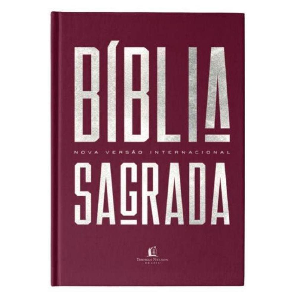 Bíblia Nvi, Capa Dura, Vinho, Econômica, Pedra Angular