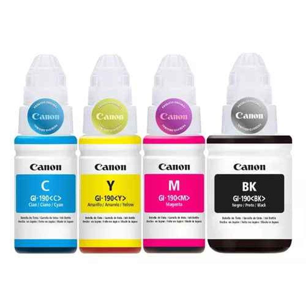 Kit 4 Refil De Tinta GL-190 Impressoras G1100 - G1110 - G2100 - G2110 - G3100 - G3102 - G3110 - G3111 - G4100 - G4110 - G4111.