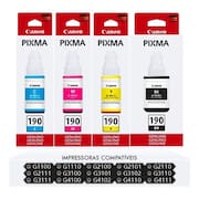 Kit 4 Refil De Tinta GL-190 Impressoras G1100 - G1110 - G2100 - G2110 - G3100 - G3102 - G3110 - G3111 - G4100 - G4110 - G4111.