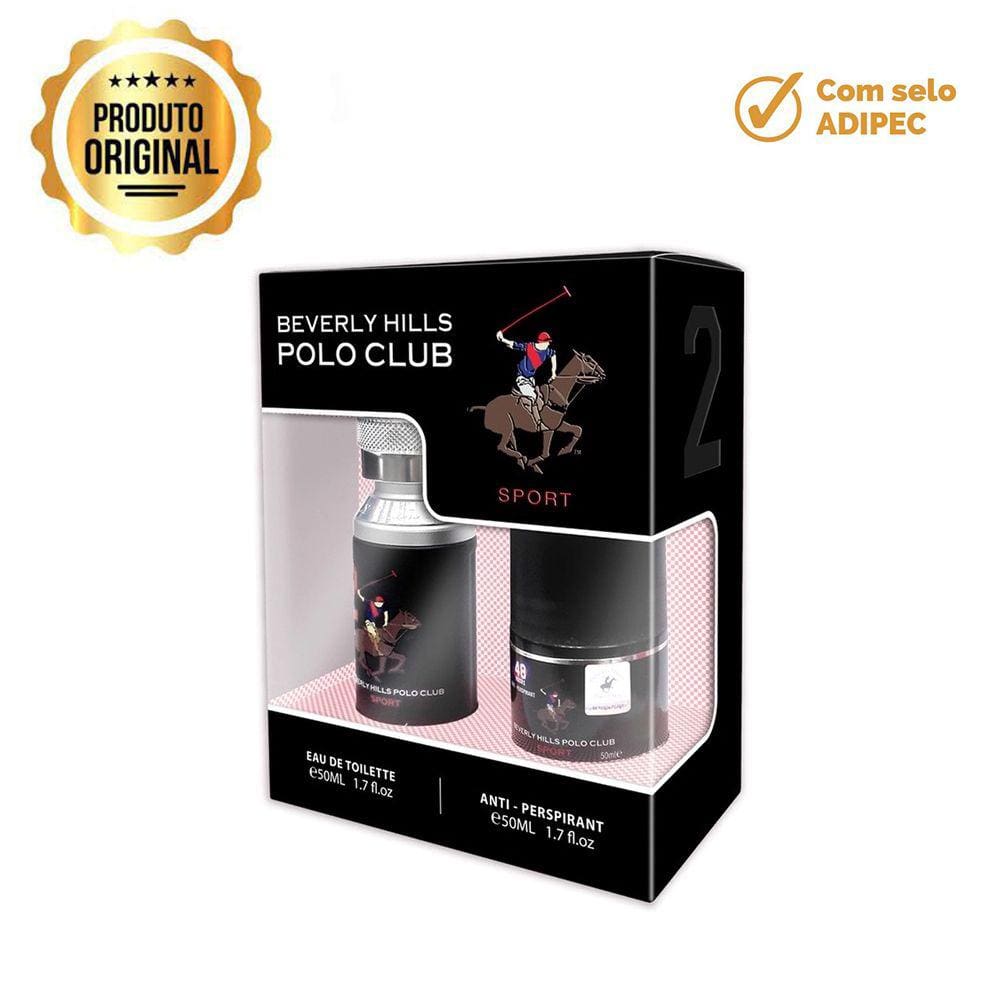 Kit Perfume Beverly Hills Polo Club Sport 2 Men 50ml + Deodorant Roll On