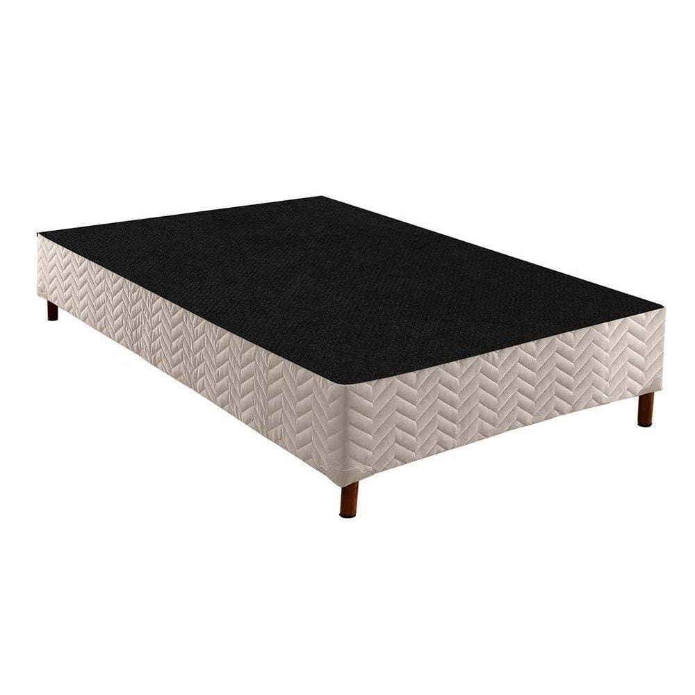Cama Box Base Casal Sommier Rústico Bordado White (138x188x20) - Paropas