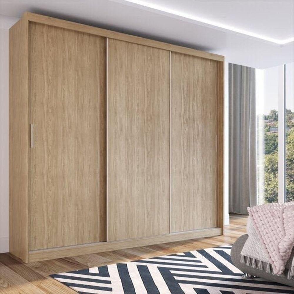 Guarda Roupa Casal 3 Portas 100% MDF London Yescasa Nogal