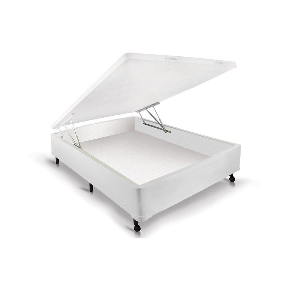 Cama Box Baú Viúva Courano White New (128x188x30) - Castor