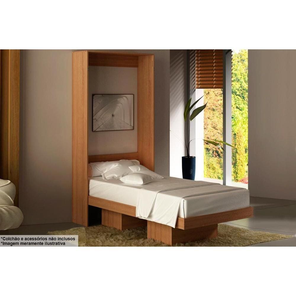 Cama Dobrável Multifuncional Articulada CM8015 Amêndoa - Tecno Mobili