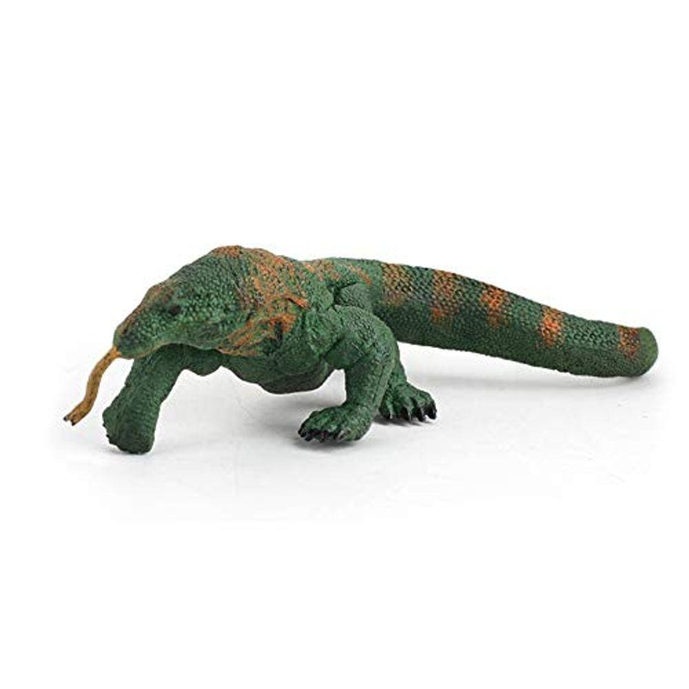 Simulação Realista Verde Komodo Dragão Animal Action Figures Estatueta Festa Suprimento Bolo Toppers Escola Projeto Sala de Aula Recompensa Brinquedos