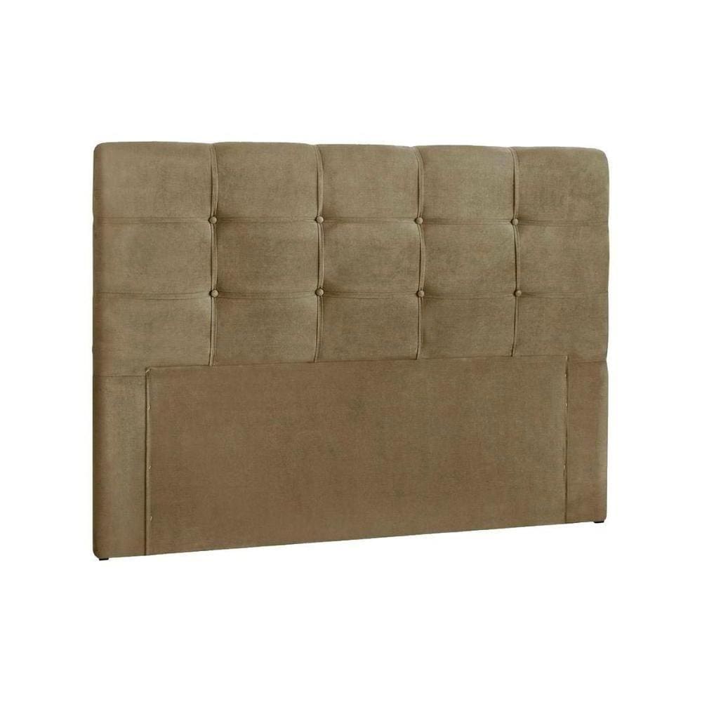 Cabeceira Cama Box Estofada Queen Queen Clean Plus Suede Marrom Taupe - Simbal