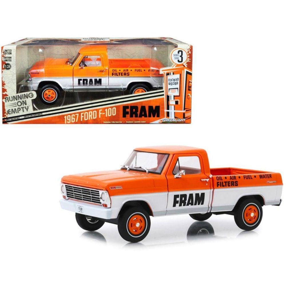 Miniatura Camionete Ford F-100 1967 Fram Oil Greenlight 1/24