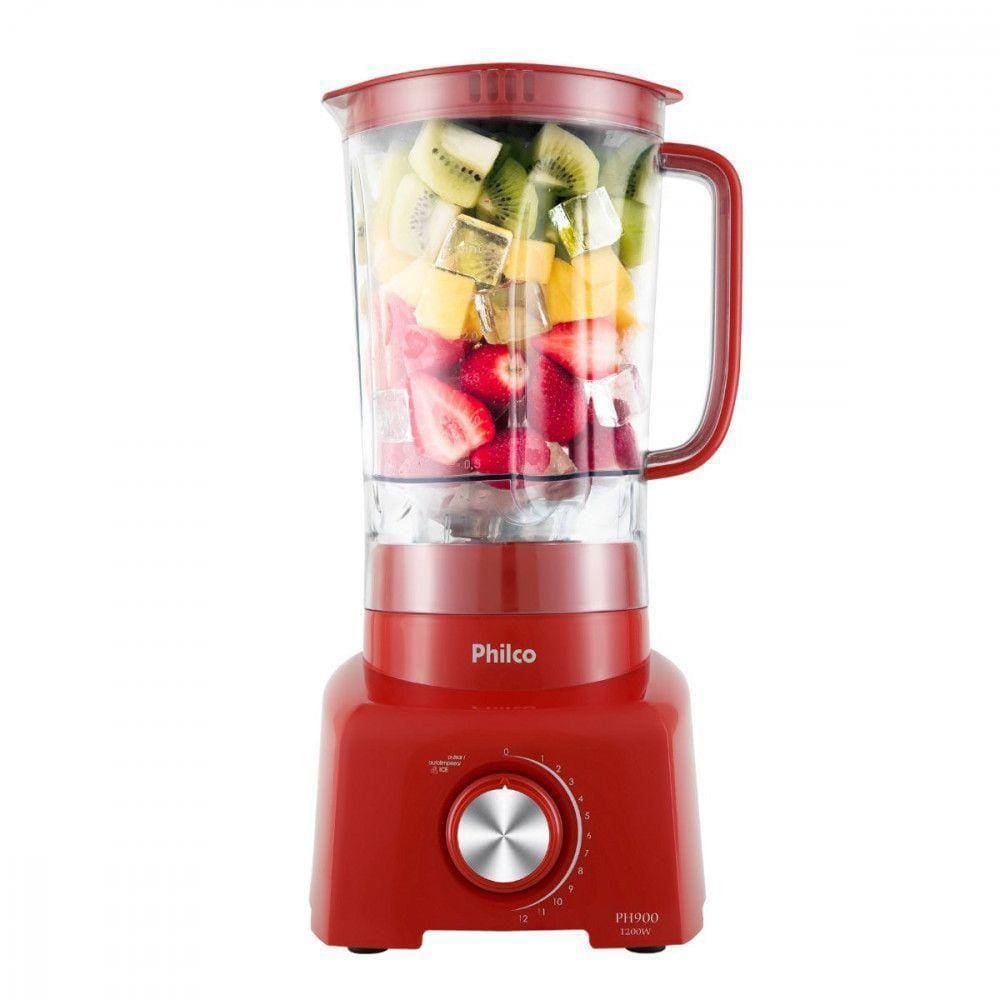 Liquidificador Philco Com Filtro 12 Velocidades + Pulsar/autolimpeza 2 Litros - Ph900 Vermelho 220V
