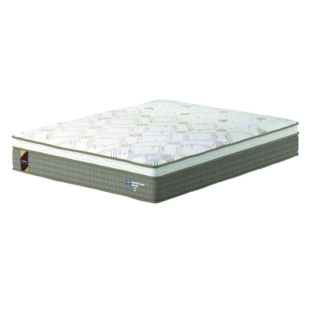 Colchão Casal Queen Molas Ensacadas Guarda Costas Alameda 158x198x30cm Marrom / Branco Euro In Probel - Suporta até 110kg por Pessoa