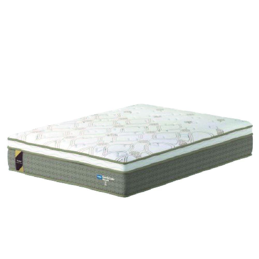 Colchão Casal Molas Ensacadas Guarda Costas Alameda 138x188x30cm Marrom / Branco Euro In Probel - Suporta até 110kg por Pessoa