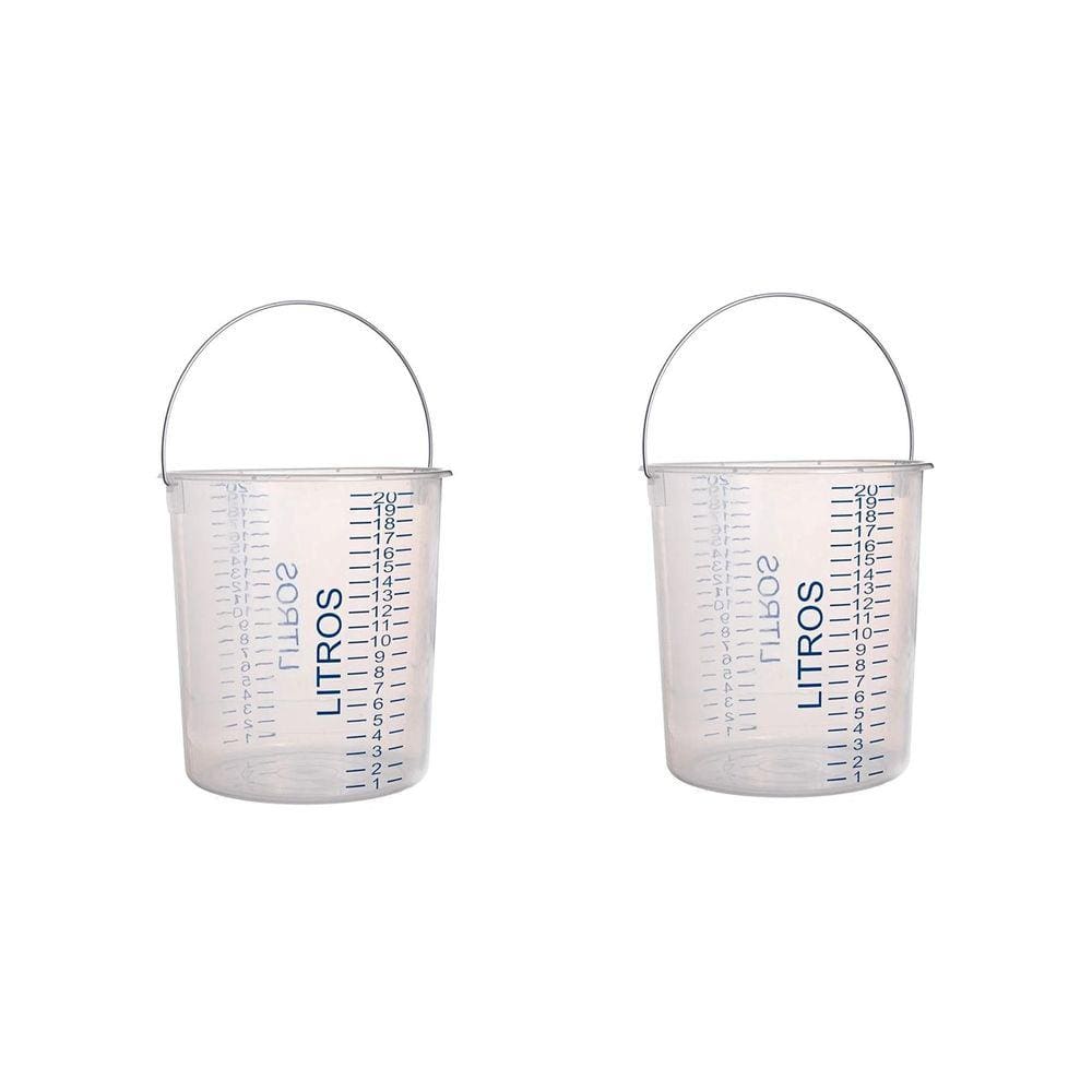 Kit 2 Baldes Graduados 20 Litros Transparente