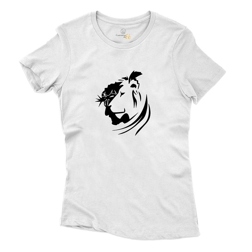 Camiseta Feminina Algodao Estampa Leao Judaica Confortavel Dia a Dia Missa The Chosen