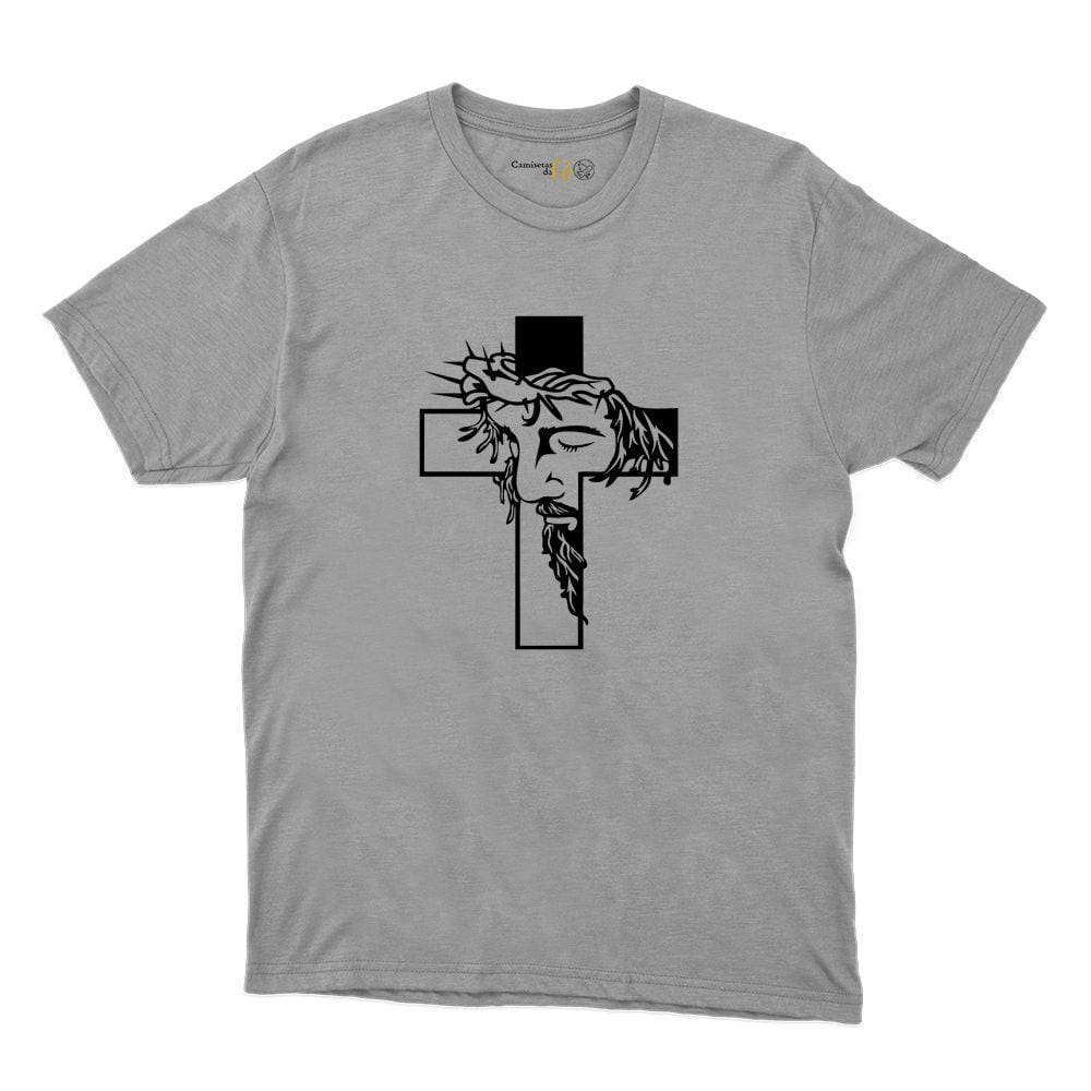 Camiseta Algodao Masculina Estampa Jesus Cristo Cruz Catolica Resistente a Lavagem Macia