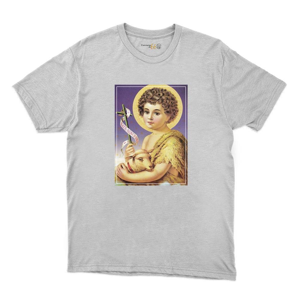 Camiseta São Joao Batista Santo Masculina Algodao Igreja Louvor Gola Redonda