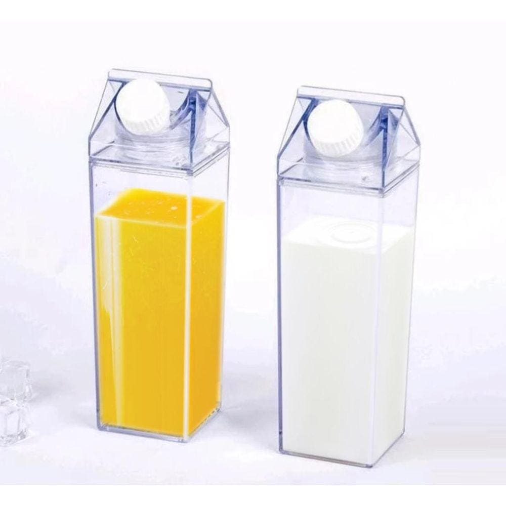 Garrafa Acrílica Transparente 450Ml Leite Água Suco Portátil
