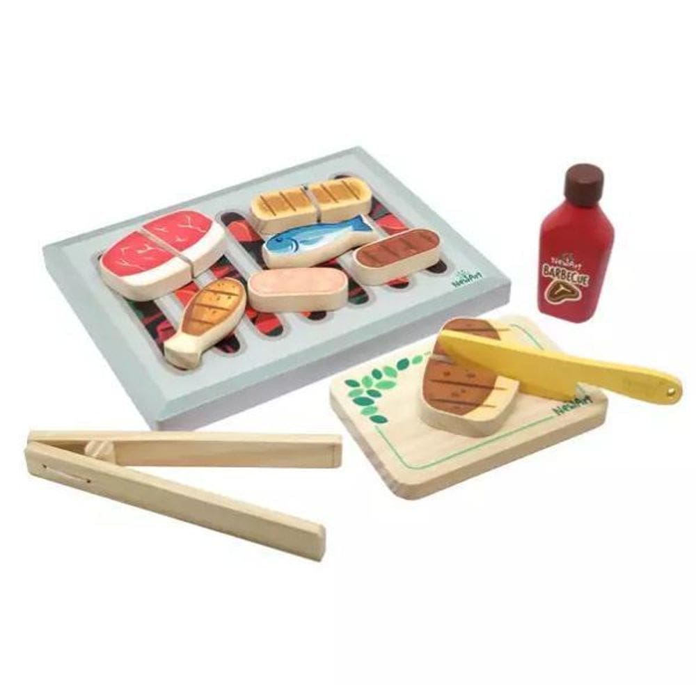 Kit De Churrasco Em Madeira 15 Peças