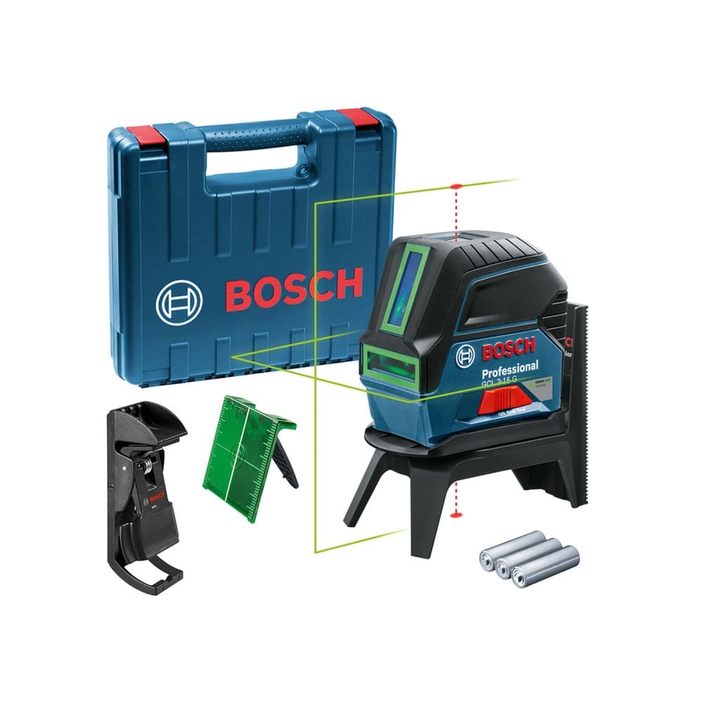 Nível a Laser de Linhas Verdes Bosch GCL 2-15 G 15M com Pontos com Maleta