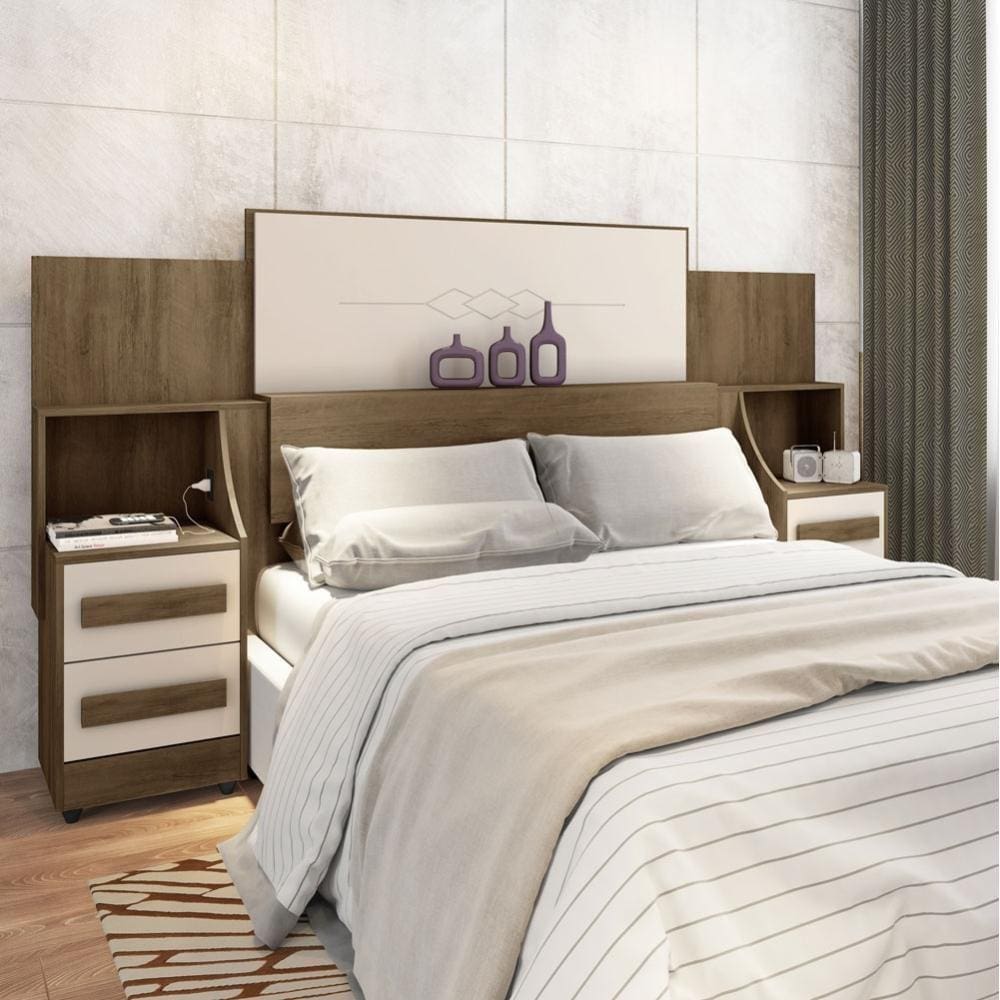 Cabeceira Casal Extensível Amanda Freijó Off White