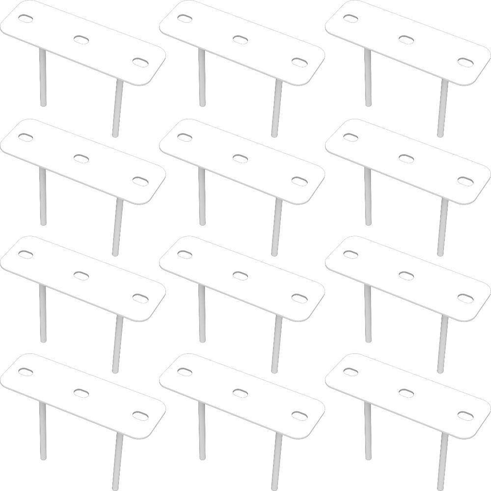 12 Suportes 2 Espetos Estacas Chão Refletor 12 Cjts - Branco