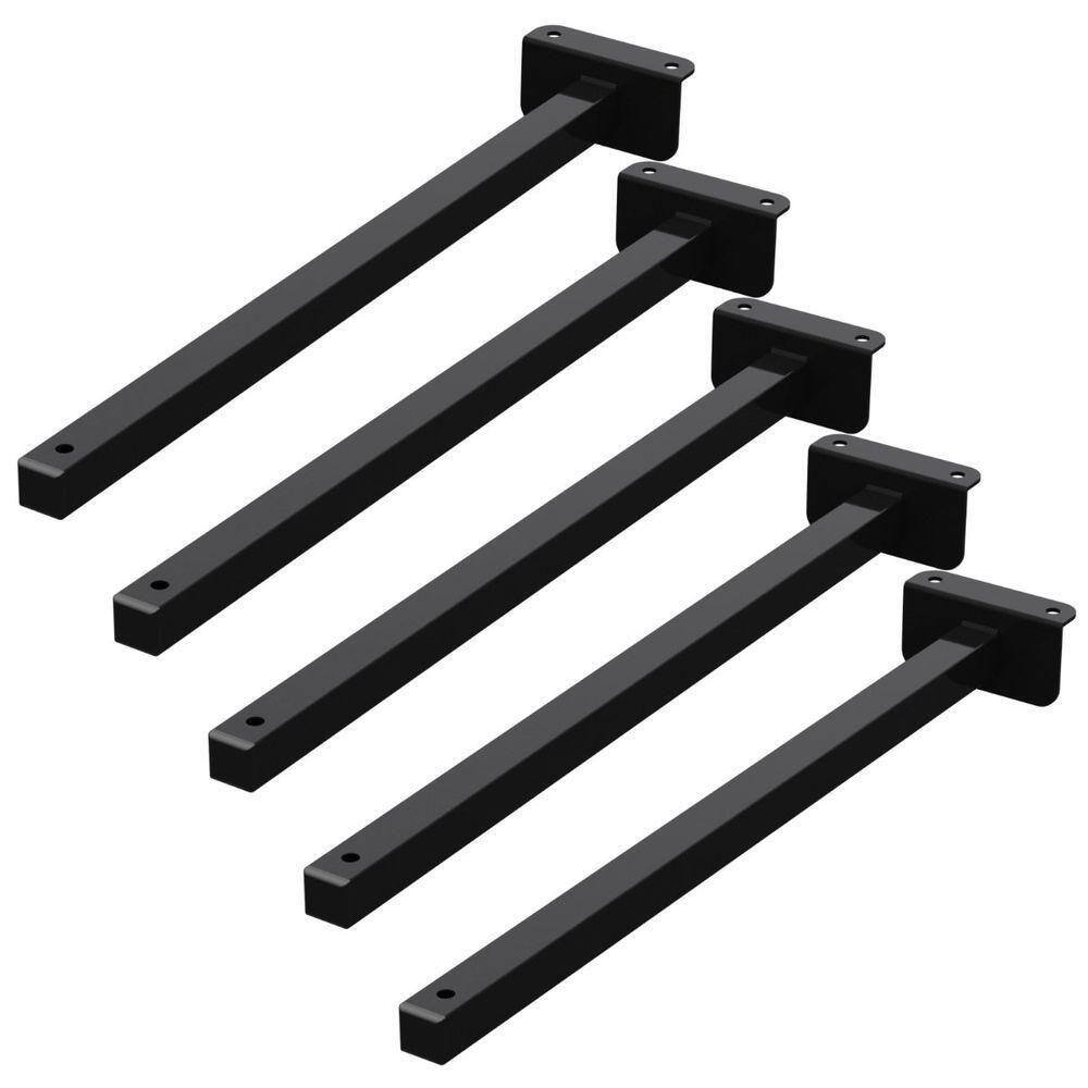 5 Suportes Refletor Fachada Banner Braço 100 Cm 05 Cjt - Preto