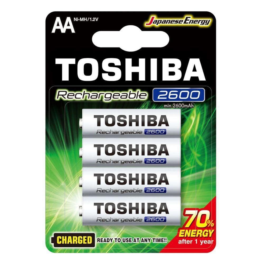 Pilha Recarregável Aa 2600mah Toshiba 4 Unidades