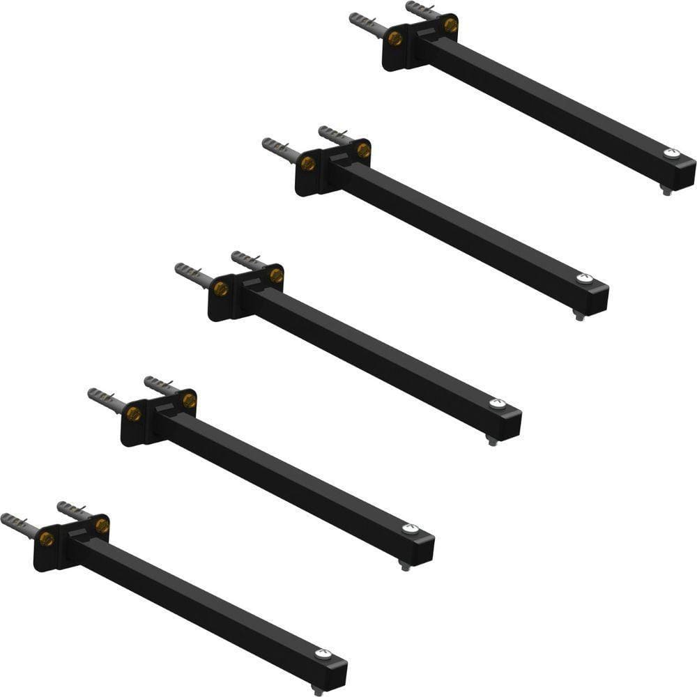 05 Suportes Refletor Base Reta Braço 60 Cm 5 Cjts - Preto