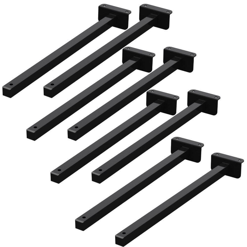 8 Suportes Refletor Fachada Banner Braço 100 Cm 08 Cjt - Preto