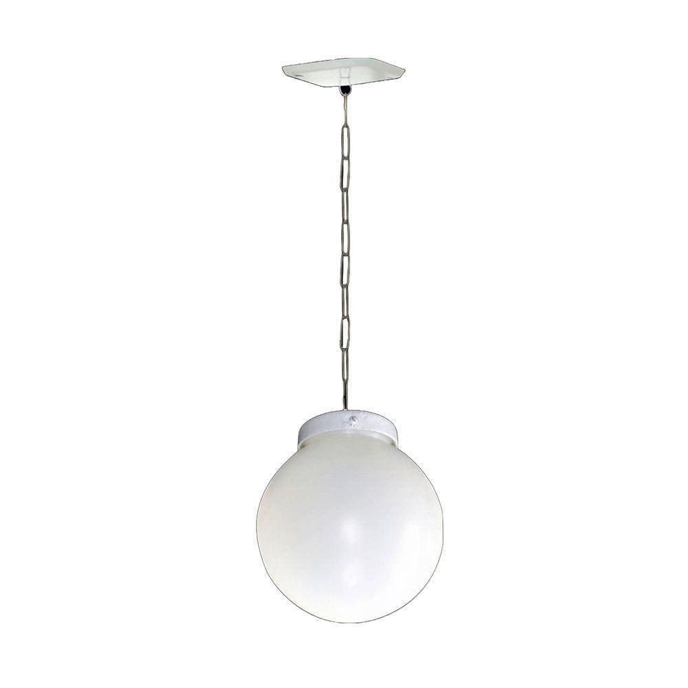 Luminária Globo De Teto Alumínio Fundido Branco 30x20cm